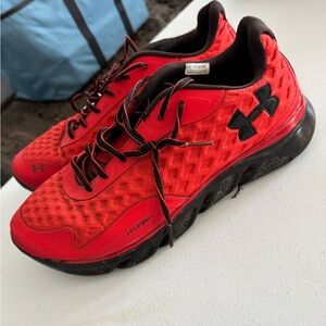 Under Armour Red and Black Men's Athletic Running Shoes STORM